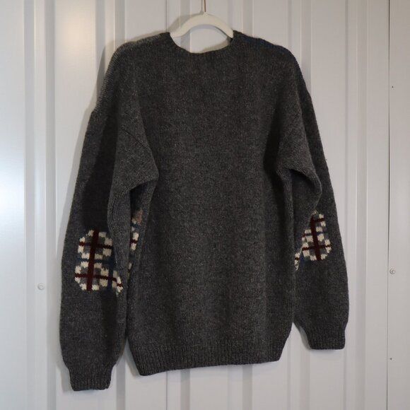 Field Gear Vintage Men's Sweater Winter Ski Theme 100% Wool Size Large Tall Gray - Picture 2 of 7